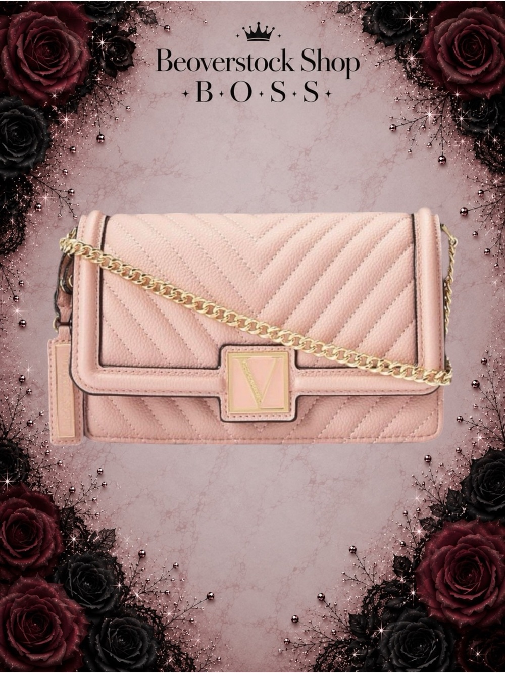 New NWT Victoria’s Secret Chain Crossbody Shoulder Bag Purse – Blush Pink
